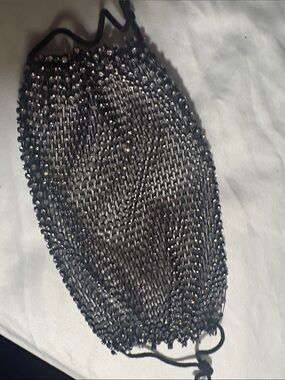 Sparkling Black diamond Beaded Face Mask